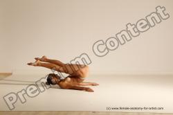 Nude Gymnastic poses Woman White Moving poses Slim long brown Dynamic poses Pinup